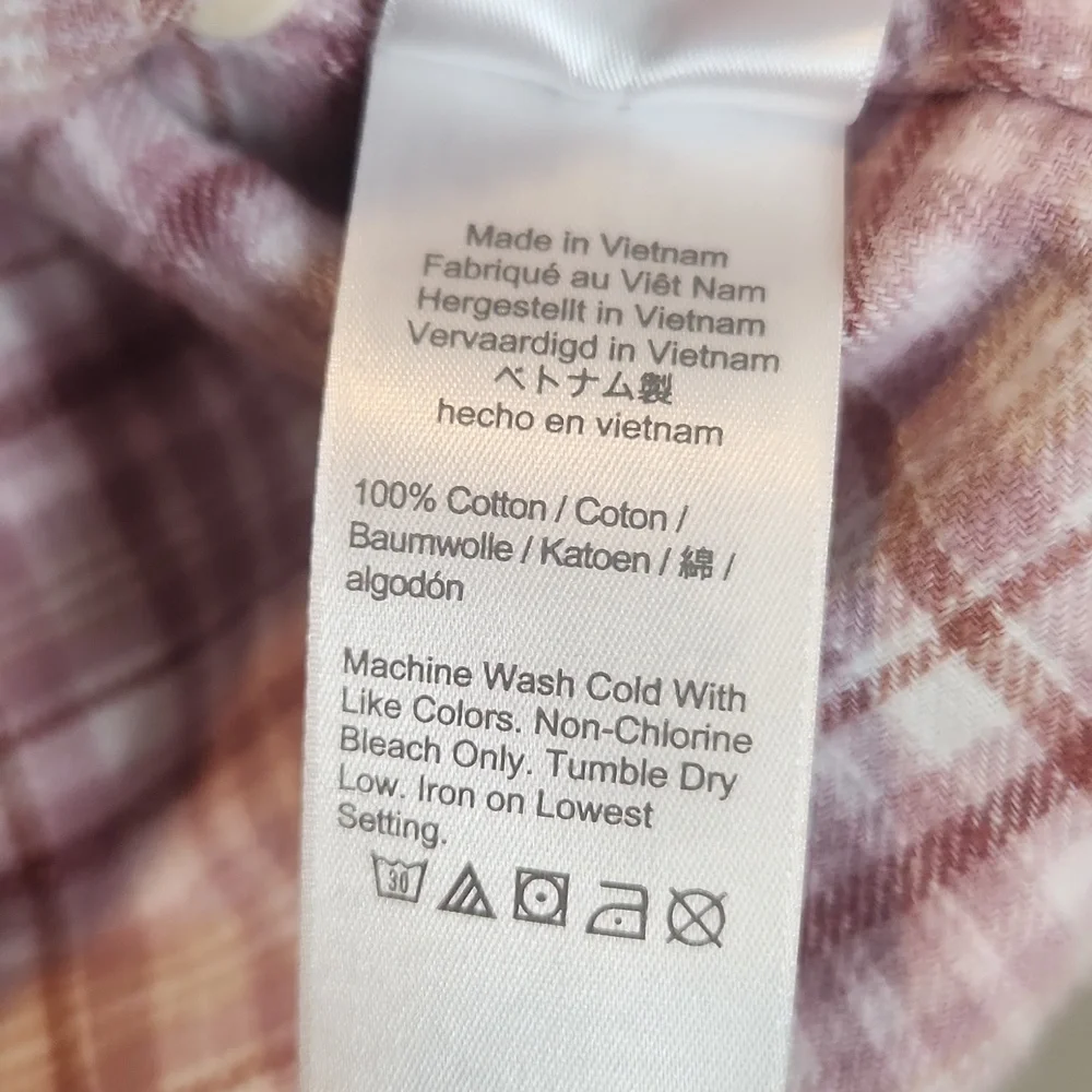 J.‎ Crew Women's Classic-Fit Shirt in Blush Flannel Plaid Size 4